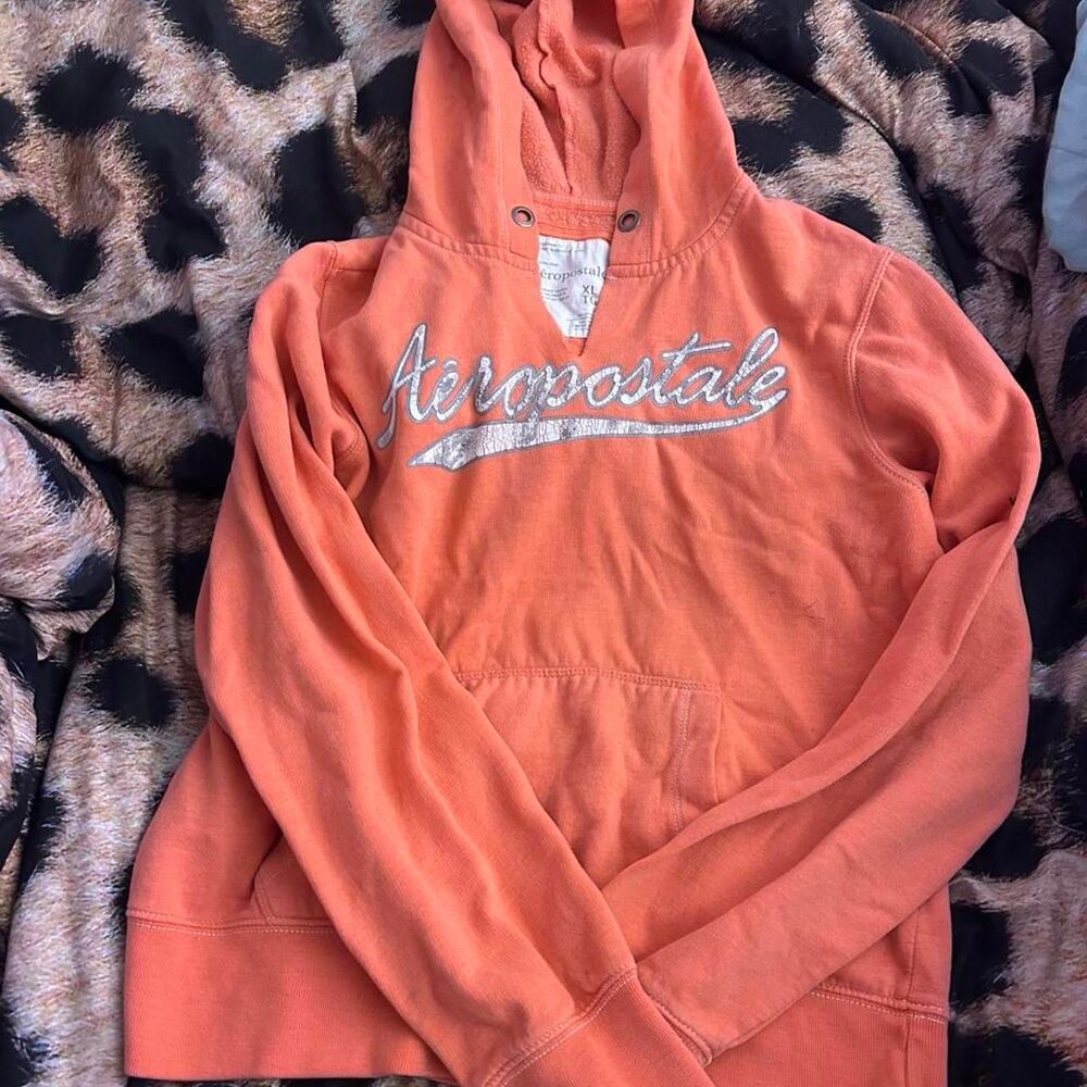 Aeropostale Orange and Pink Hoodie